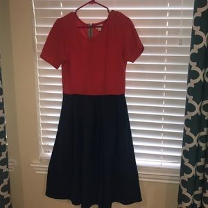LuLaRoe Amelia (worn once). Red/blue dress